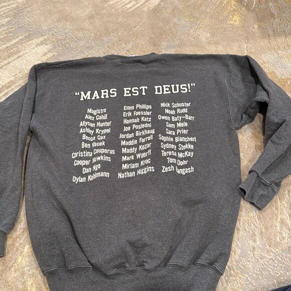 VTG Hanes LATIN III MMXIV-MMXV sweatshirt size S "MARS EST DEUS!" Check pics - Picture 4 of 7